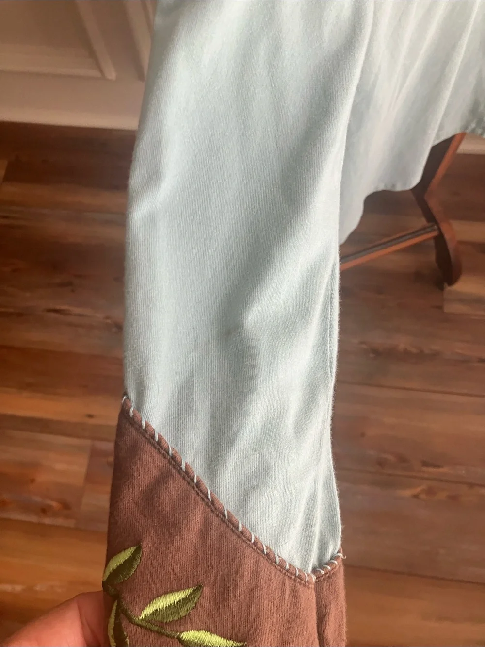 Pink Cadillac Embroidered Western-Style Top in Light Blue & Brown - Picture 5 of 8